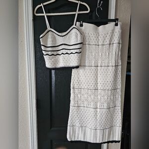 Olive + Oak Cream & Black Skirt Set